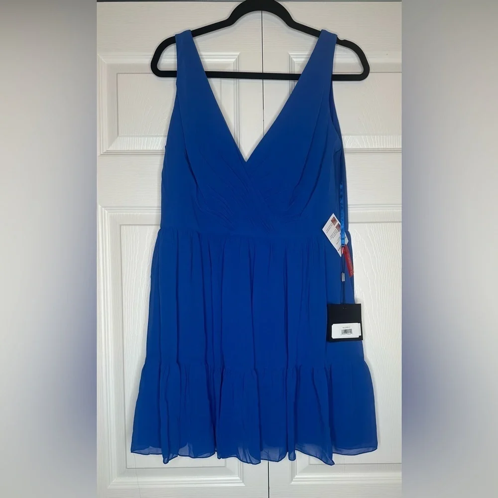 Ieena for Mac Duggal 70213 Ruched Bodice V-Neck Dress NWT - Picture 4 of 9